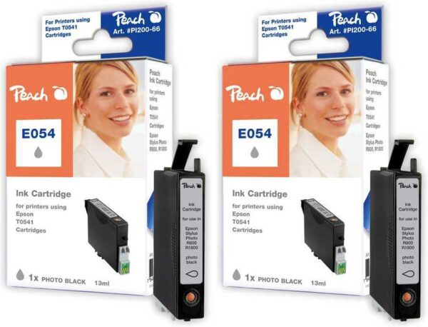 Peach E541PHBK 2 Druckerpatronen 2*bkph ersetzt Epson T0541PHBK*2