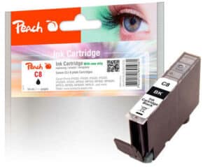 Peach C8BK Druckerpatrone XL bkph ersetzt Canon CLI-8BK