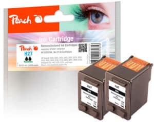 Peach H27 2 Druckköpfe 2*bk ersetzt HP No. 27*2