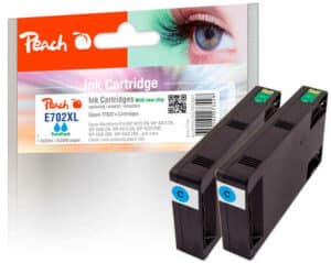 Peach E70 2 Druckerpatronen XL 2*cy ersetzt Epson T7022 c*2