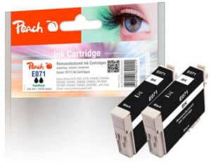 Peach E711bk 2 Druckerpatronen XL 2*bk ersetzt Epson T0711 bk*2