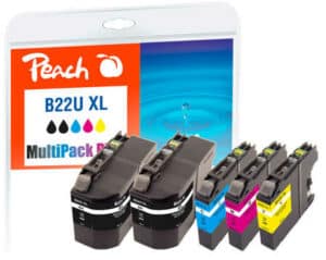 Peach B22UXL 5 Druckerpatronen XL (2*bk