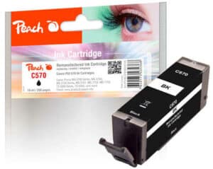 Peach C570PGBK Druckerpatrone bk ersetzt Canon PGI-570PGBK