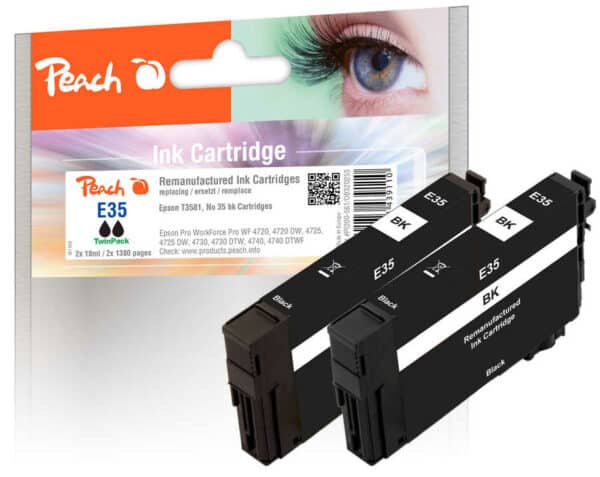 Peach E35 2 Druckerpatronen 2*bk ersetzt Epson T3581