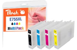 Peach E754/755/756 XL 4 Druckerpatronen XL (bk