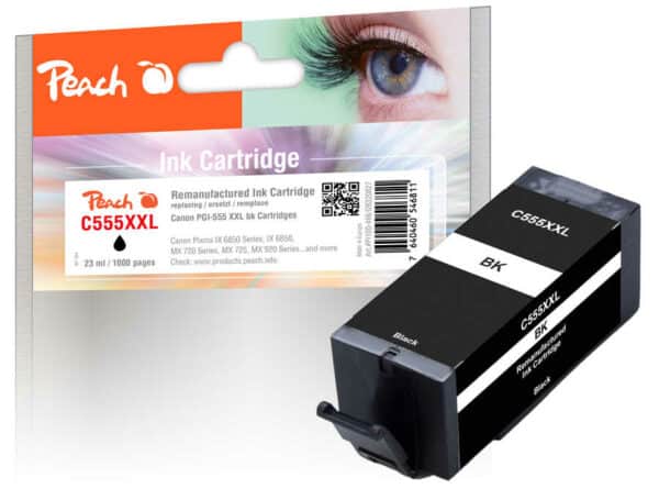 Peach C555XXLPGBK Druckerpatrone XL bk ersetzt Canon PGI-555XXLPGBK