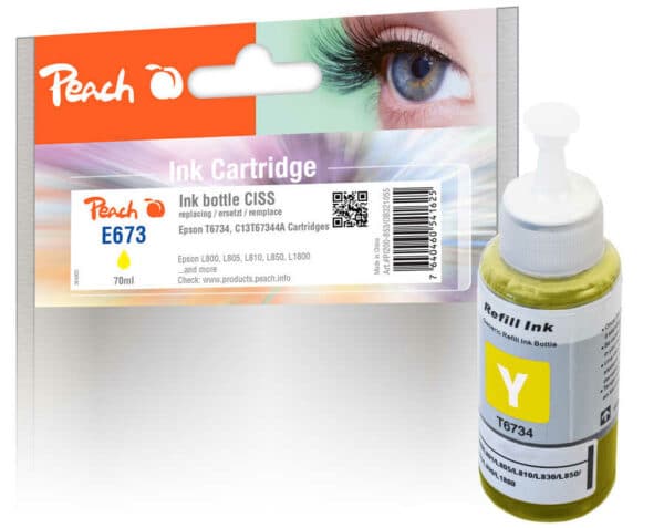 Peach E673 Tintenbehälter ye ersetzt Epson T6734Y