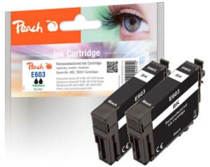 Peach E603BK 2 Druckerpatronen 2*bk ersetzt Epson No. 603BK*2