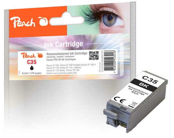 Peach C35BK Druckerpatrone bk ersetzt Canon PGI-35BK