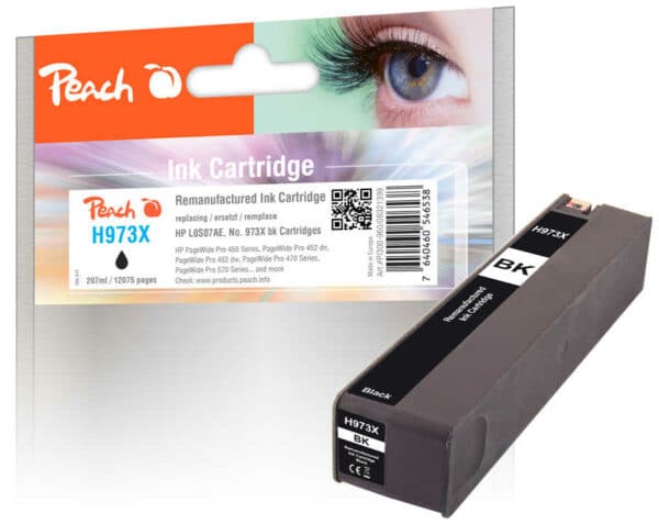 Peach H973XBK Druckerpatrone XL bk ersetzt HP No. 973X BK