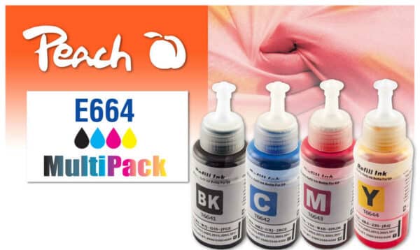 Peach E664 4 Druckerpatronen (bk