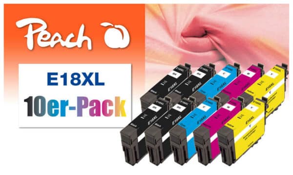 Peach E18XL 10 Druckerpatronen XL (2*bk