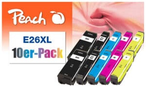 Peach E26XL 10 Druckerpatronen XL (2*bk