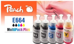 Peach E664 5 Druckerpatronen (2*bk