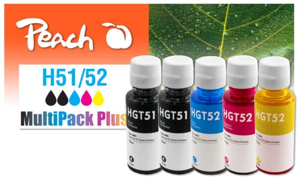 Peach HGT51/GT52 5 Druckerpatronen (2*bk