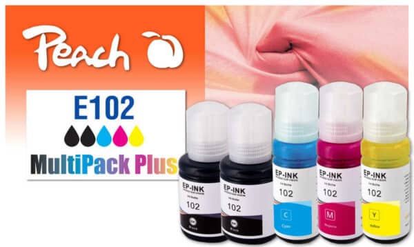 Peach E102 5 Druckerpatronen (2*bk