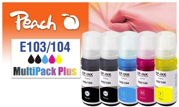 Peach E103 5 Druckerpatronen (2x*bk