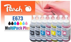 Peach E673 7 Druckerpatronen (2*bk