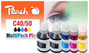 Peach C40 5 Druckerpatronen (2*bk