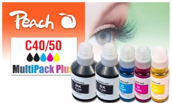 Peach C40 5 Druckerpatronen (2*bk