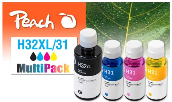 Peach H32XL 4 Druckerpatronen (bk