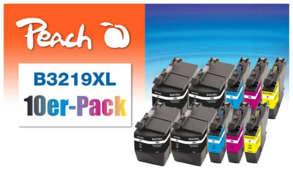 Peach B3219XL 10 Druckerpatronen XL (4*bk