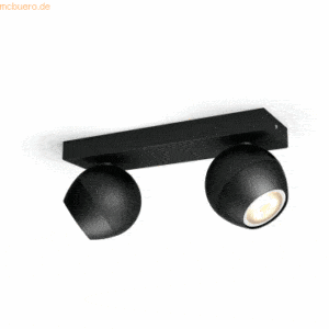 Signify Philips Hue White Amb. Buckram Spot 2 flg schwarz 2x350lm DS