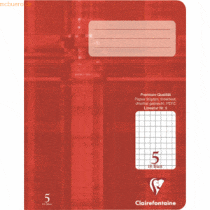 25 x Clairefontaine Schulheft A5 Lineatur 5 16 Blatt rot