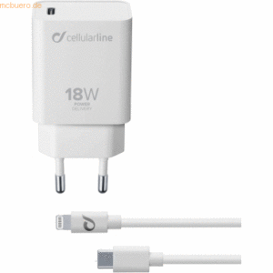 Cellularline Cellularline USB-C Charger Kit C2L PD18W Weiss m. 1m MFI