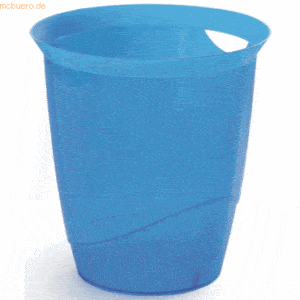 6 x Durable Papierkorb 16l blau-transluzent