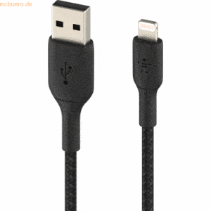 Belkin Belkin Lightning Lade/Sync Kabel ummantelt mfi 3m schwarz