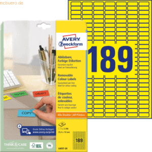 Avery Zweckform Etiketten Inkjet/Laser/Kopier 25.4x10mm Mini VE=3780 S