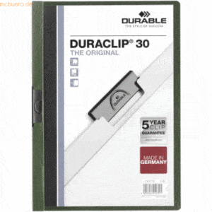 Durable Klemmmappe Duraclip Original 30 bis 30 Blatt A4 dunkelgrün