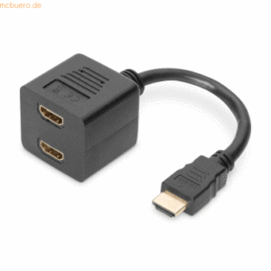 Assmann DIGITUS HDMI Y-Verteilerkabel Typ A-2xA St/Bu 0.2m Full HD sw