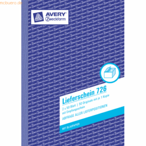 Avery Zweckform Formularbuch Lieferschein A5 VE=2x50 Blatt