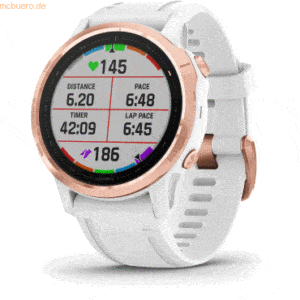 Garmin Garmin fenix 6S PRO Weiss/Rosegold Silikonarmband 20mm Weiss