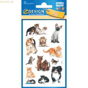 10 x Z-Design Sticker 76x120mm Papier 3 Bogen Motiv Katzenbabies