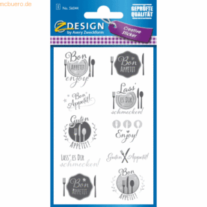 10 x Z-Design Sticker Papier Guten Appetit 1 Bogen