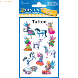 10 x Z-Design Tattoos 76x120mm bunt 1 Bogen Motiv Elfen