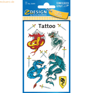 10 x Z-Design Tattoos 76x120mm bunt 1 Bogen Motiv Drachen