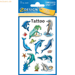 10 x Z-Design Tattoos 76x120mm bunt 1 Bogen Motiv Delfine