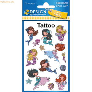 10 x Z-Design Kinder Tattoos Tattoofolie Meerjungfrau bunt 14 Aufklebe