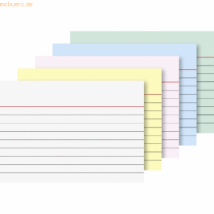 Brunnen Karteikarten A7 liniert farbig sortiert VE=100 Stück