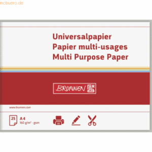 5 x Brunnen Universalpapier A4 120g VE=35 Blatt grau