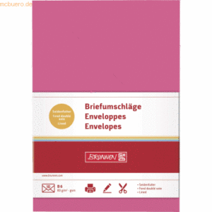 5 x Brunnen Briefumschläge B6 Nassklebung 80g/qm fuchsia VE=10 Stück