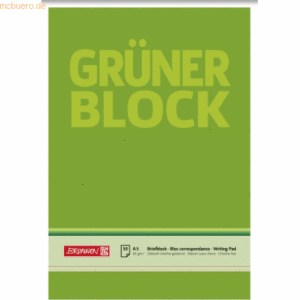 Brunnen Briefblock Der grüne Block A5 60g/qm blanko 50 Blatt