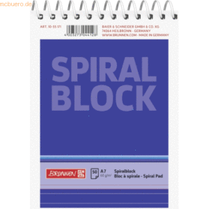 20 x Brunnen Spiralnotizblock A7 liniert 50 Blatt