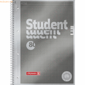 5 x Brunnen Collegeblock Premium Student A4 90g/qm 80 Blatt Protokoll