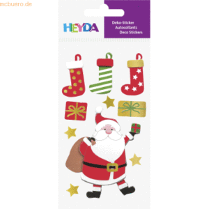 6 x Heyda Sticker-Etikett Nikolaus 10 Stück bunt