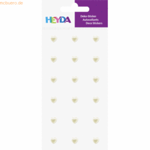 6 x Heyda Sticker-Etikett Acrylsteinen groß Herz perlmutt 18 Stück